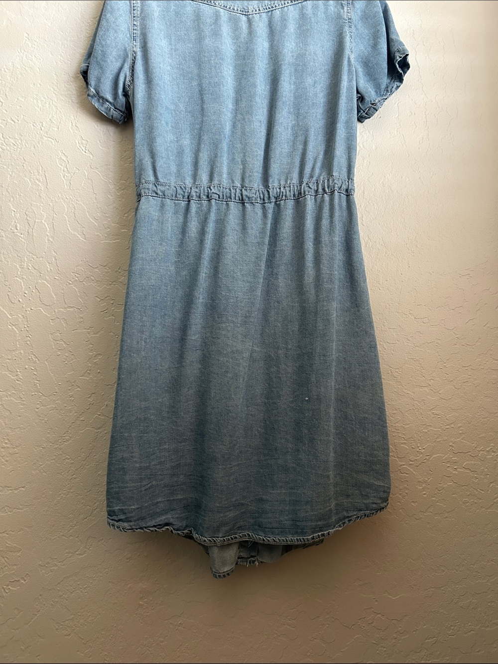 SHEIN Light Blue Short Sleeve Denim Midi Shirt Dress - Medium - Picture 6 of 6